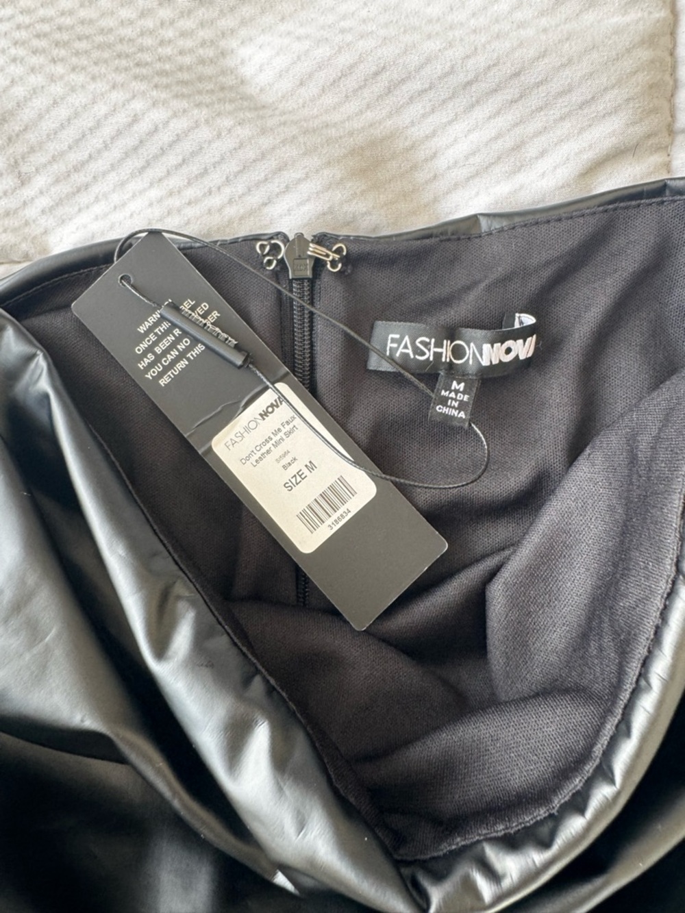 Fashion Nova Black Faux Leather Ruched Mini Skirt - Picture 2 of 5